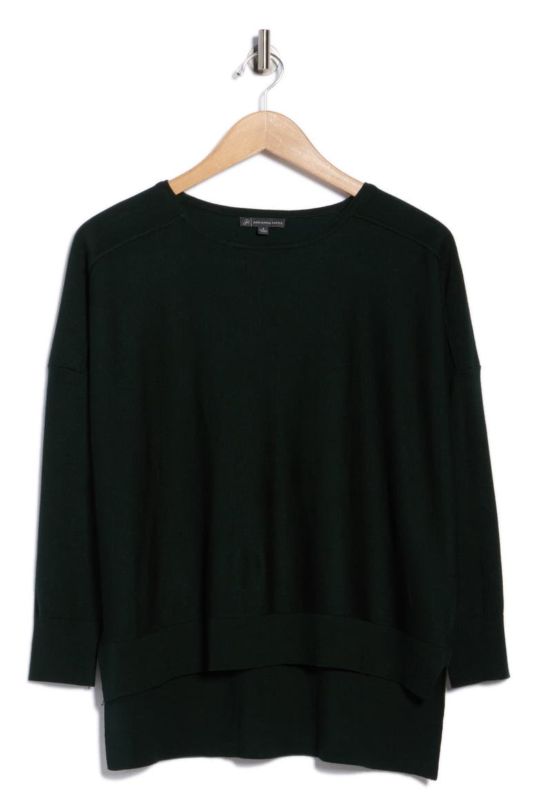 Drop Shoulder Tunic Sweater, Alternate, color, HUNTER