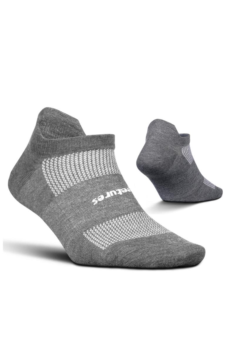 High Performance Ultra Light Ankle Sock  No Show Socks with Heel Tab, Main, color, Grey