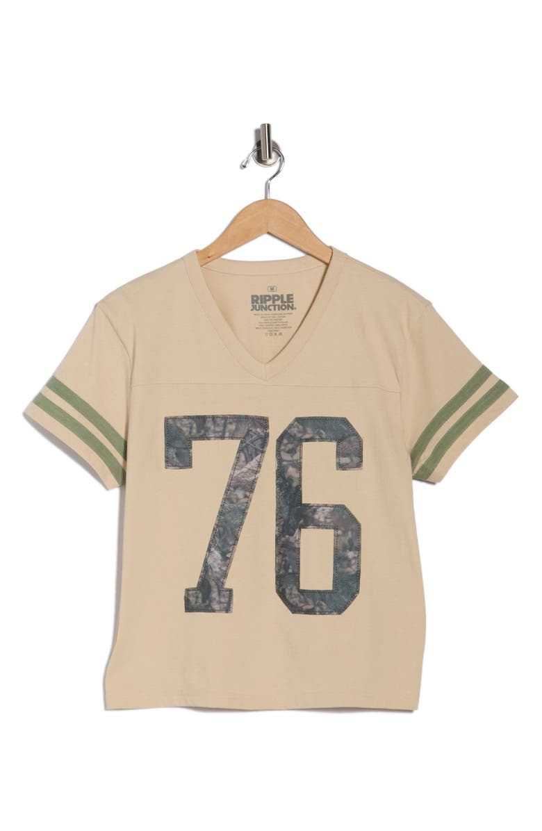 Ripple Junction 76 Varsity T-Shirt, Alternate, color, Sand