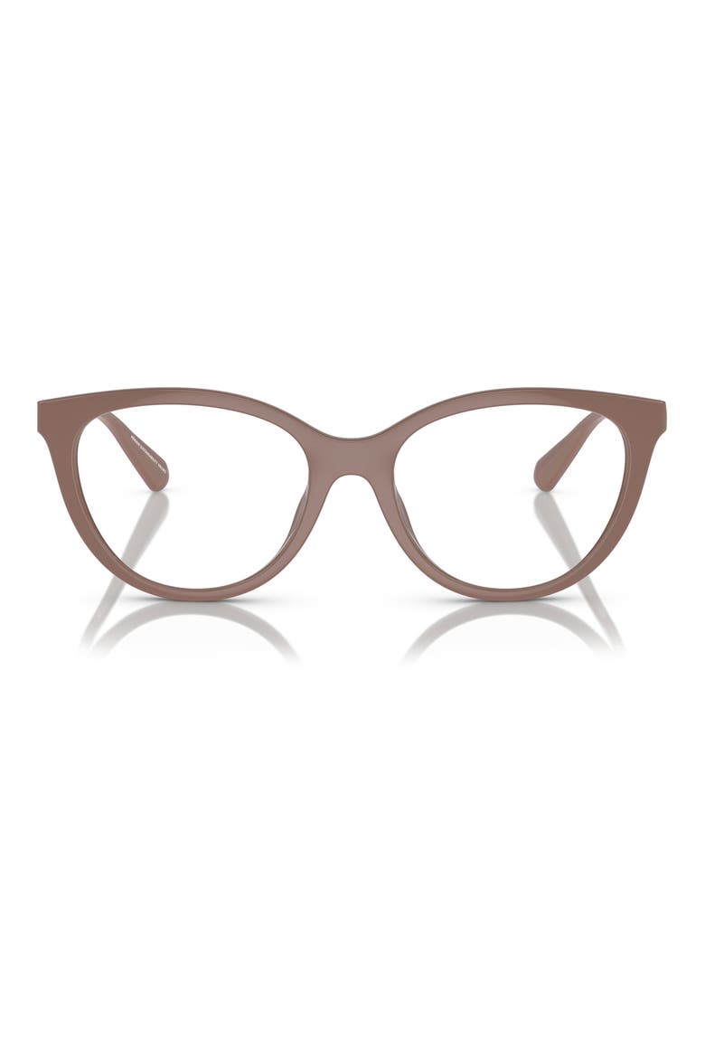 53mm Cat Eye Optical Glasses, Main, color, SHINY HAVANA / CLEAR
