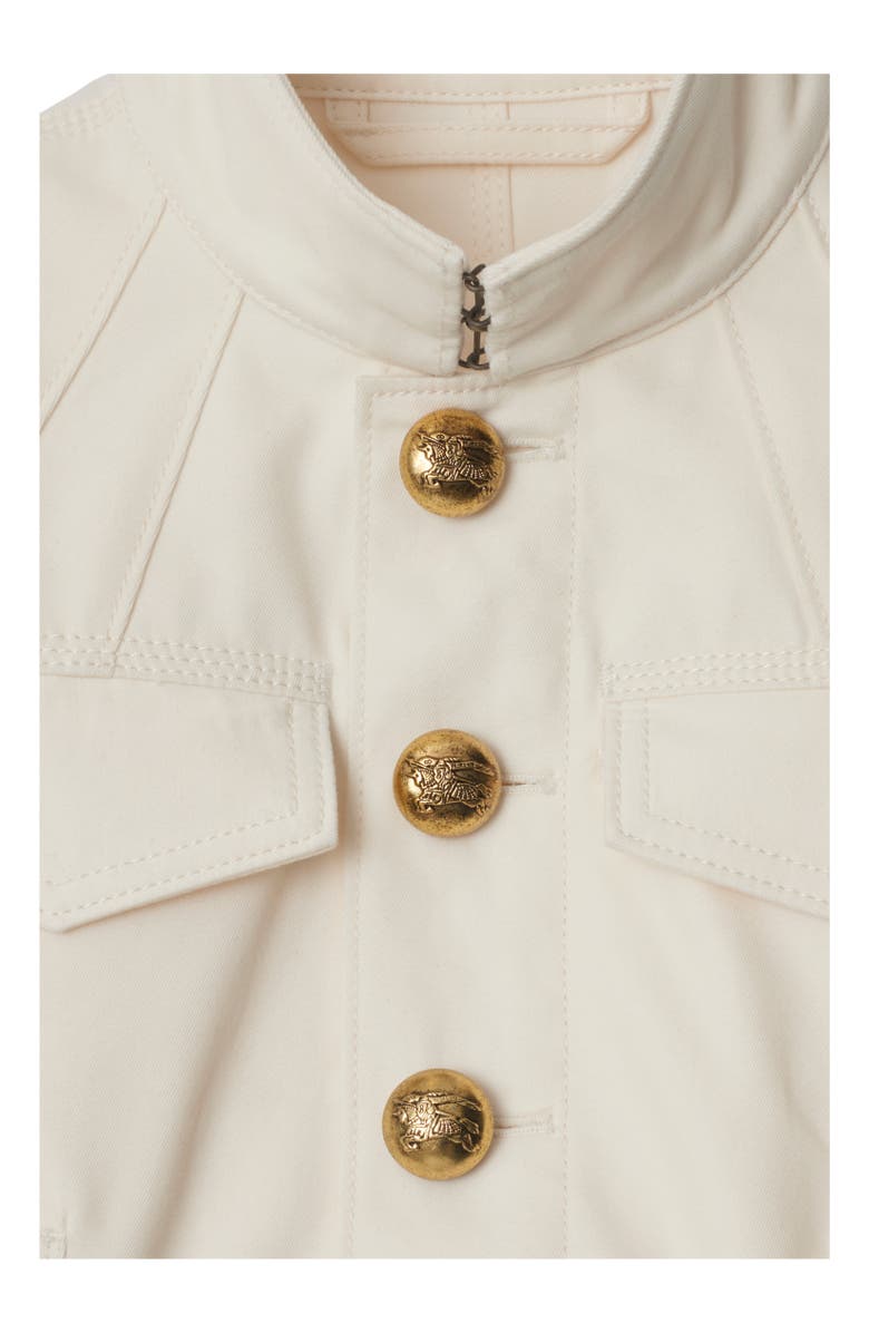 Burberry Cropped Cotton Jacket, Alternate, color, Off White