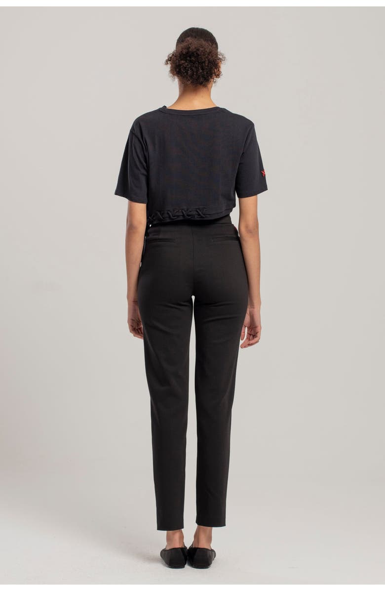 PCFG Pure Cotton Free Heaven Crop String Tshirt, Alternate, color, Black