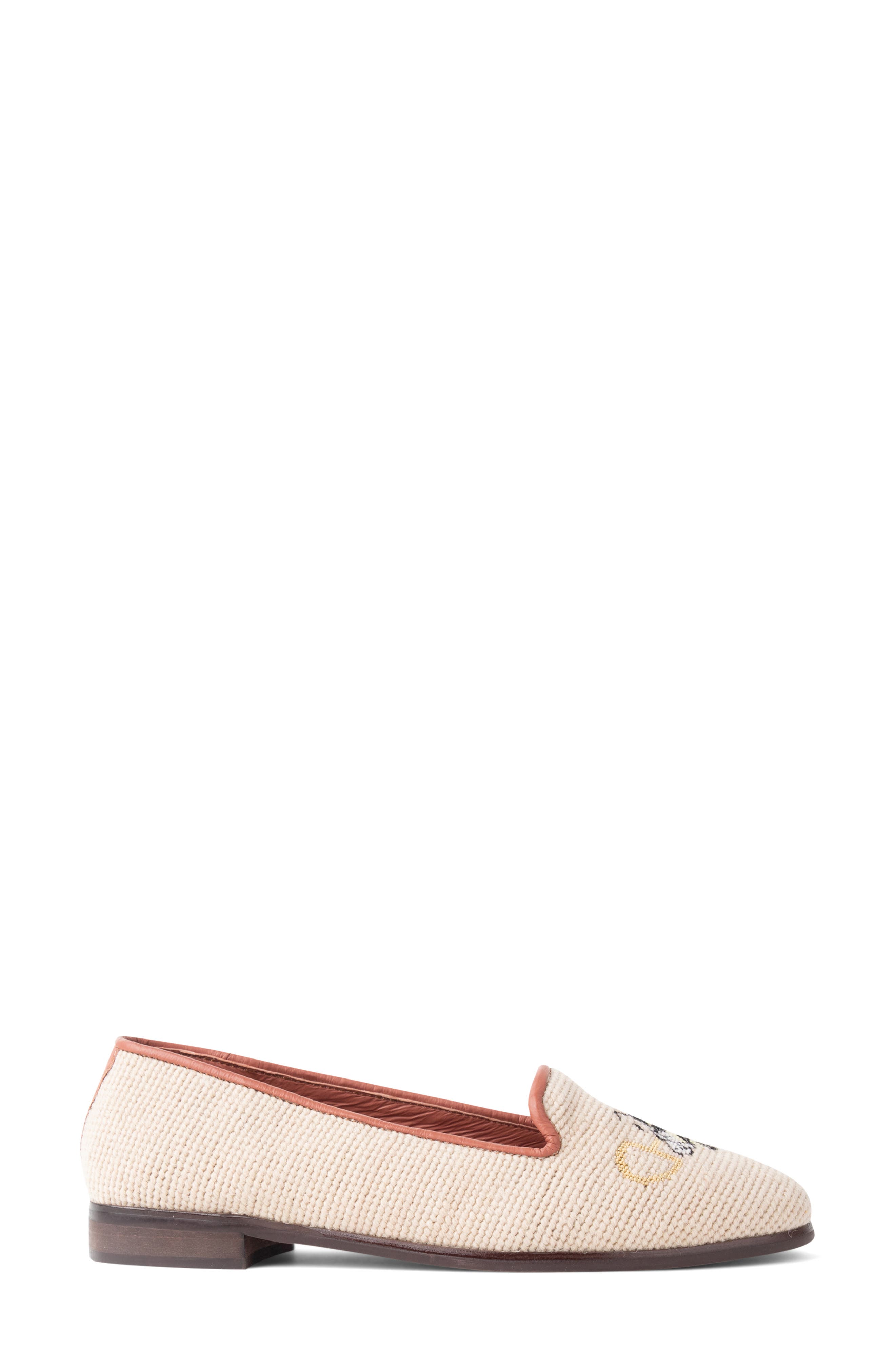 ByPaige Needlepoint Bee Flat, Alternate, color, Tan