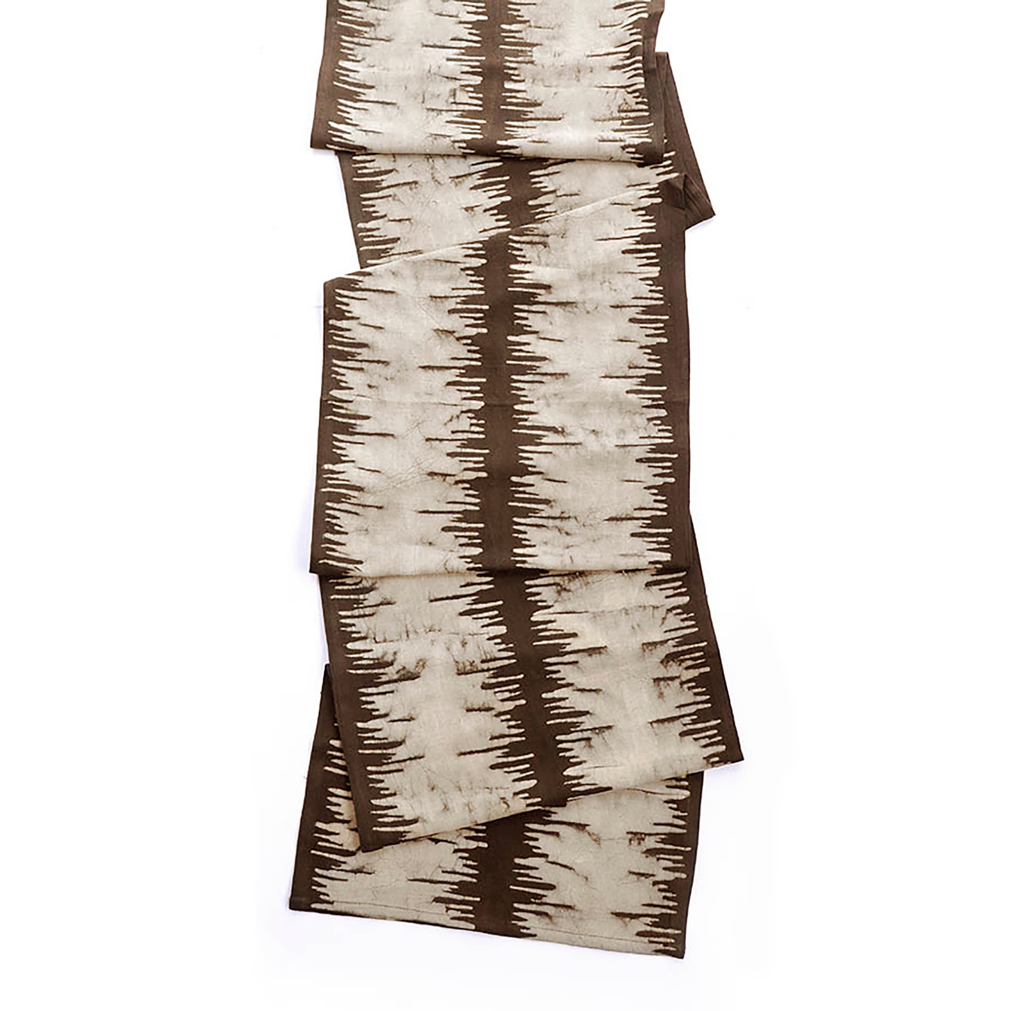 Ichcha Neutral Block Print Table Runner In Black