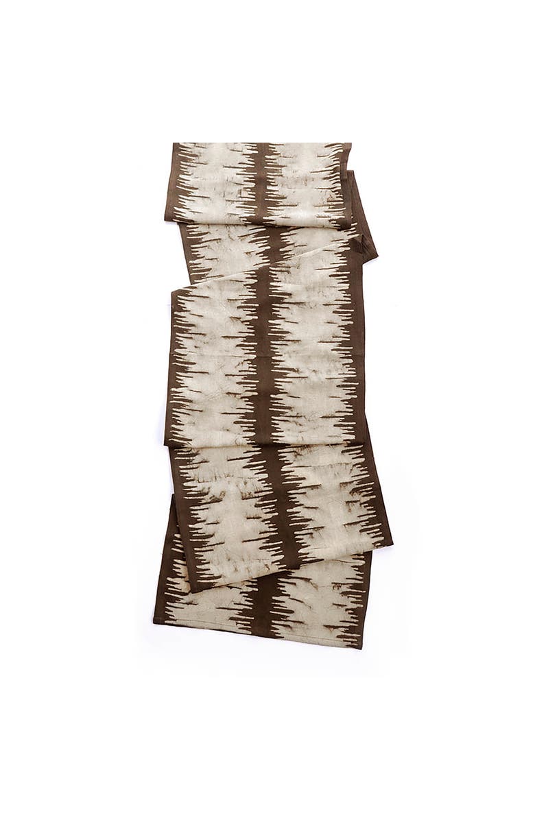 Ichcha Neutral Block Print Table Runner, Main, color, Black