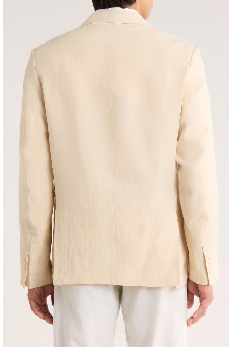 Tailored Fit Solid Linen Blazer, Alternate, color, CREAM