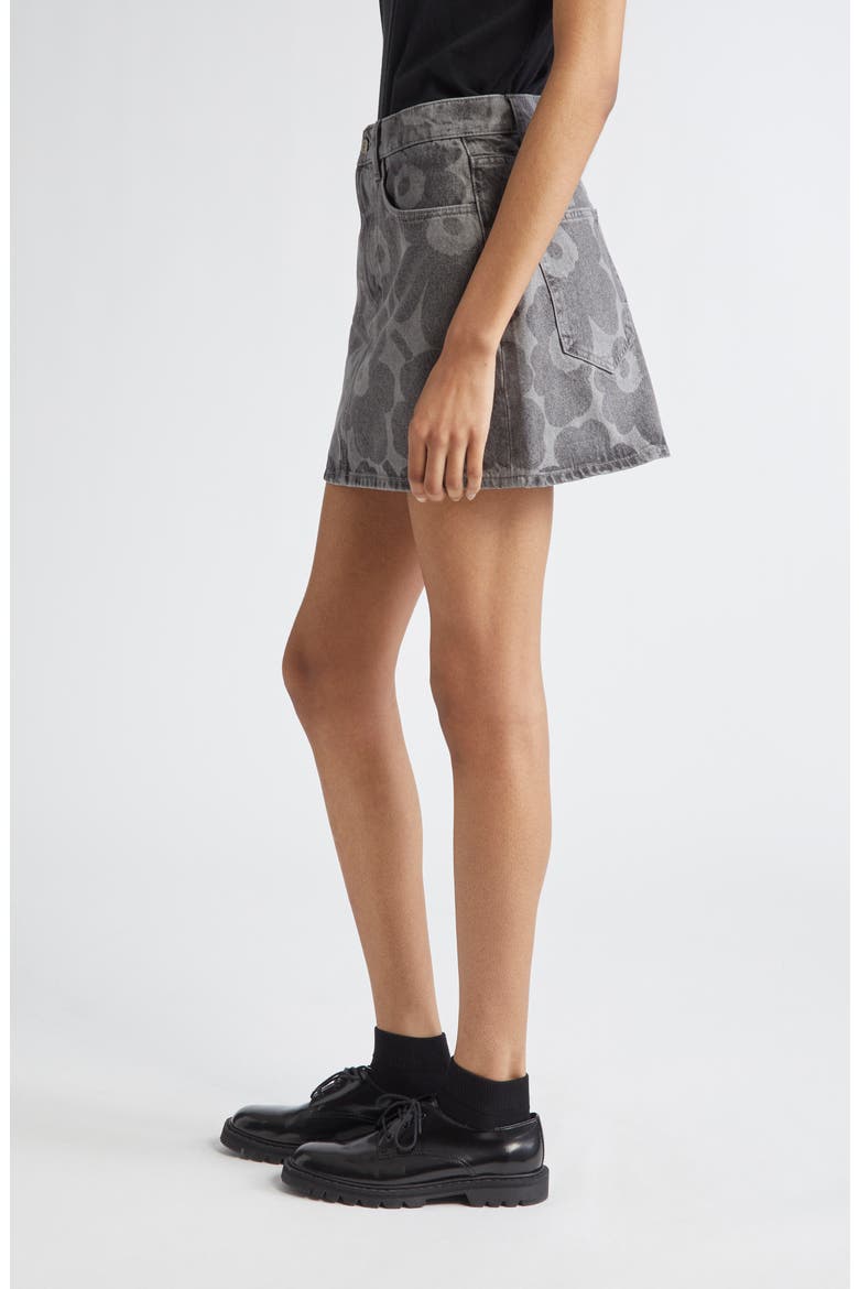 Maridenim Ruudut Unikko Denim Miniskirt, Alternate, color, LIGHT GREY