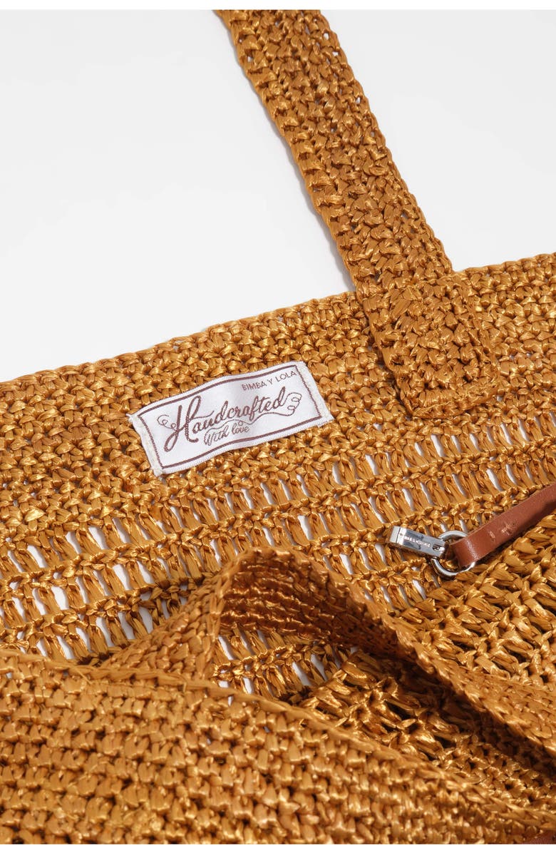 Bimba y Lola Large plaited bag, Alternate, color, Gold