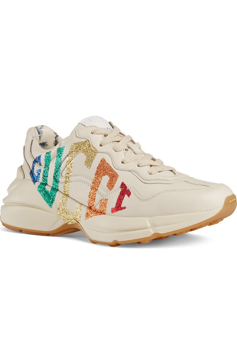 Gucci Rhyton Rainbow Logo Sneaker, Main, color,