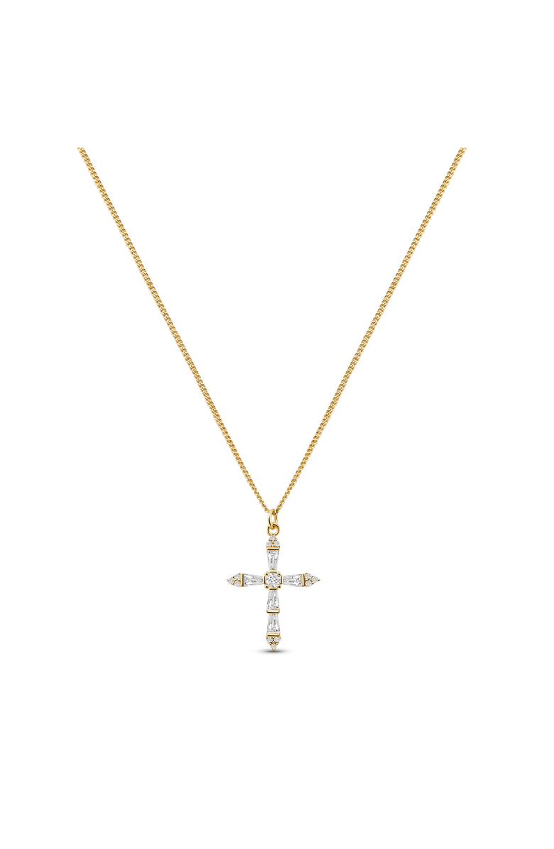 Electric Picks xSarah & Hollie Amore Cross Necklace, Main, color, Gold