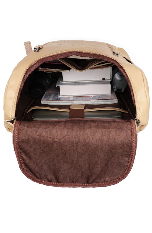 Elle Roamer 22l Vegan Leather Backpack In Brown