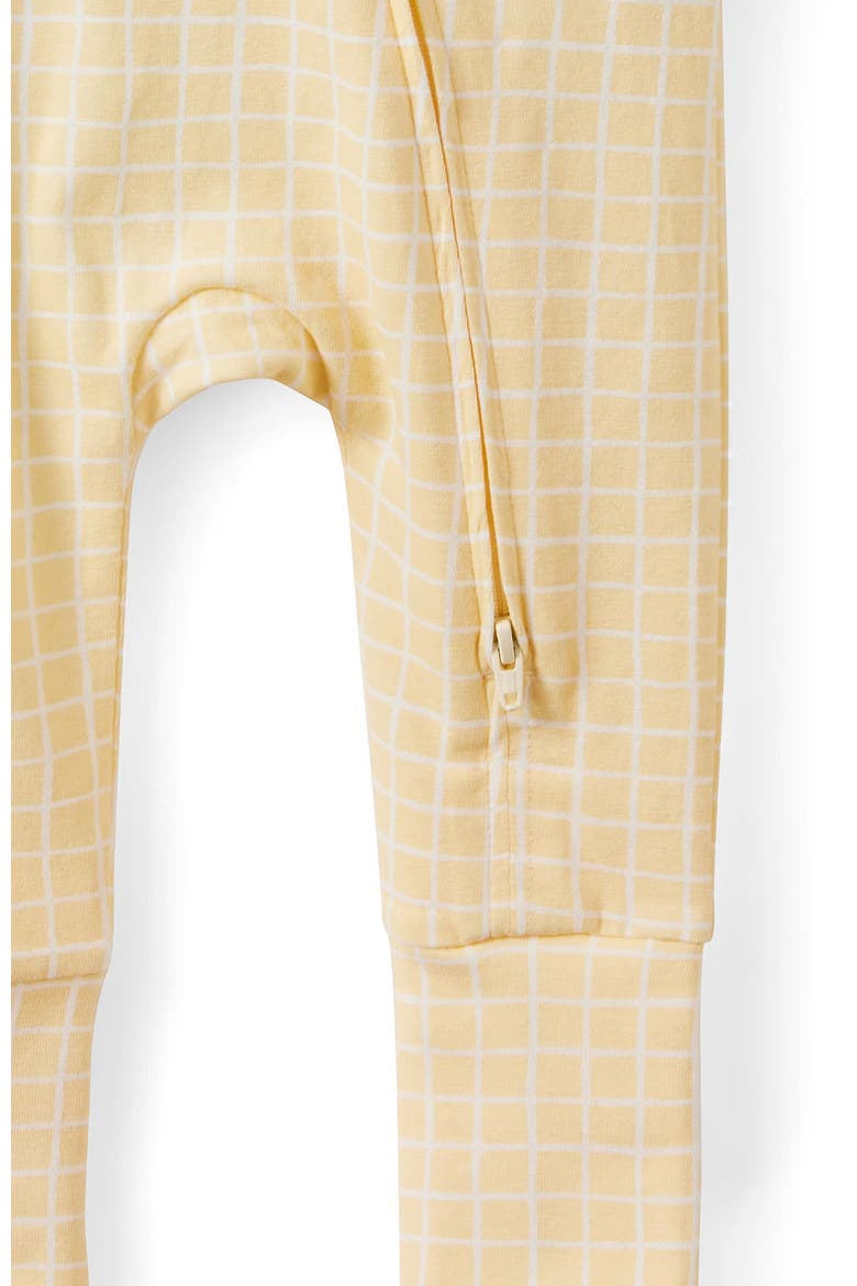 Growie Long Sleeve Zip All In One Romper, Alternate, color, Lemon Squash Little And