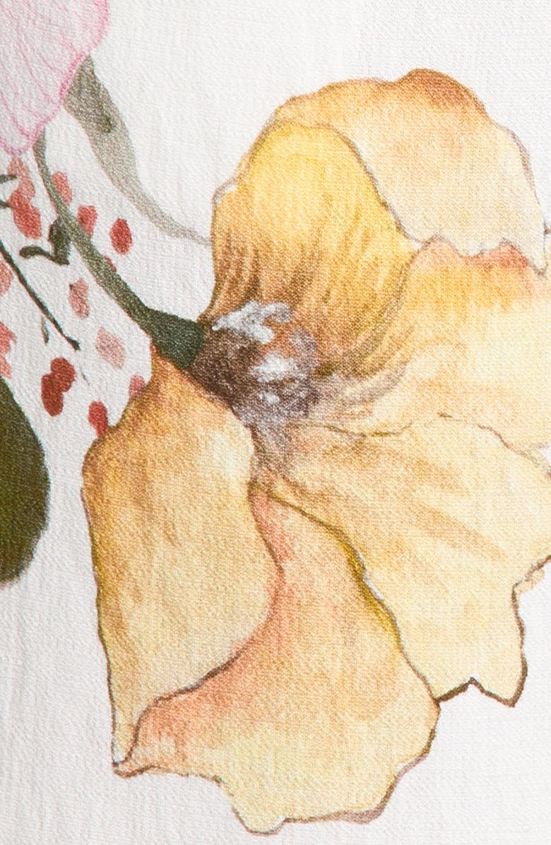 Vince Camuto Floral Smocked Waist Wide Leg Pants, Alternate, color, Antique White