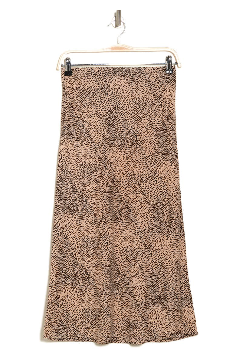 Ditsy Leopard Print Midi Skirt, Alternate, color, TAUPE