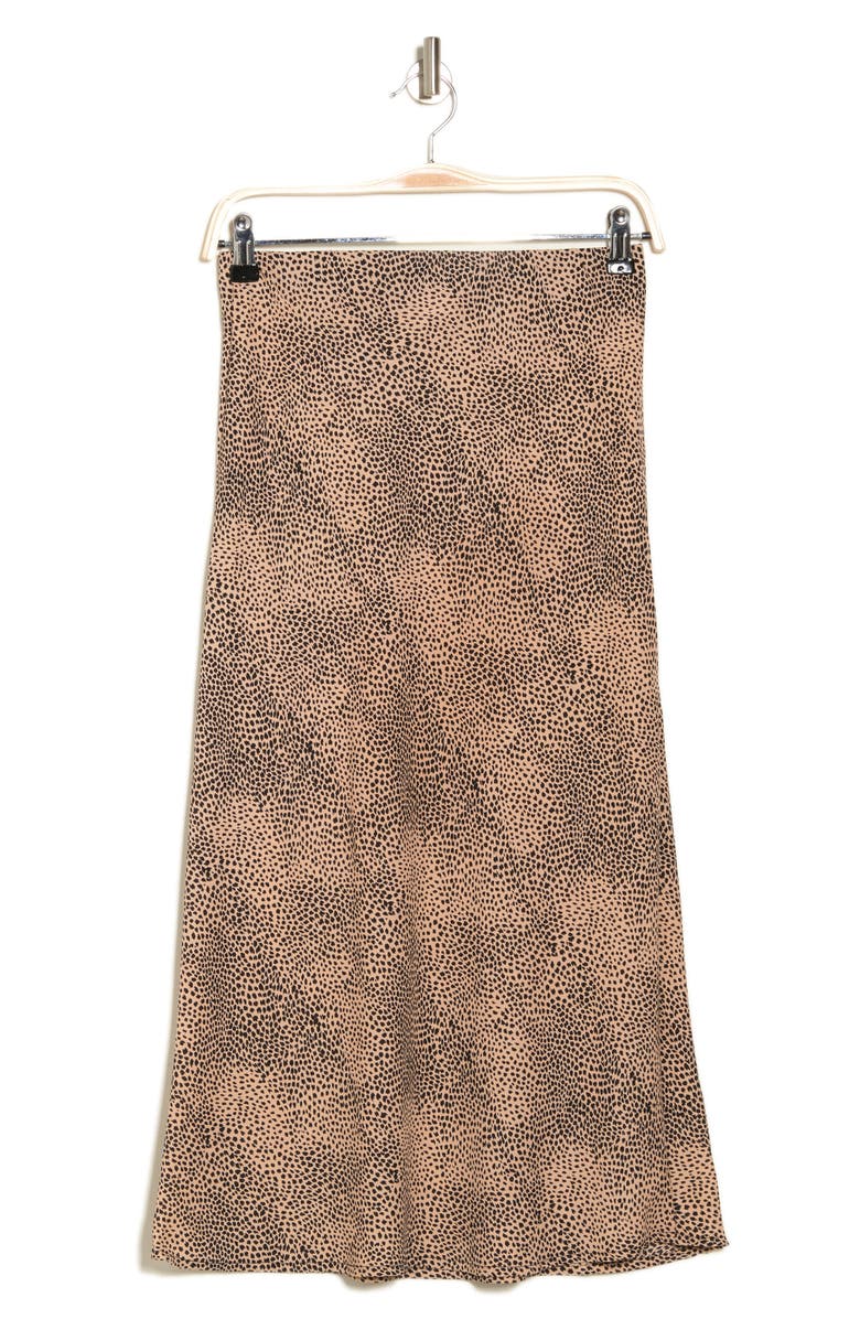 Renee C Ditsy Leopard Print Midi Skirt, Alternate, color, Taupe