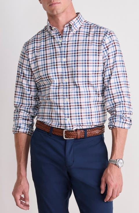 MonomoyTattersall Classic Fit Stretch Poplin Button-Down Shirt