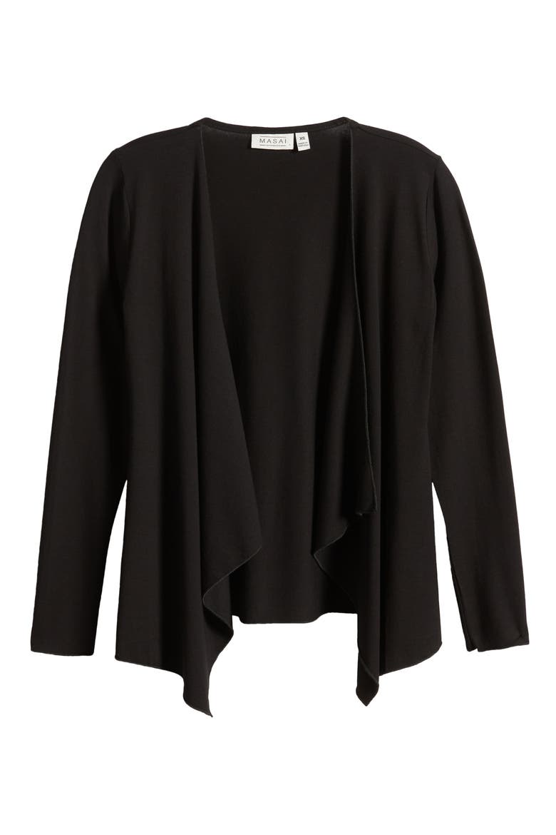 Itally Open Front Jacket, Alternate, color, BLACK