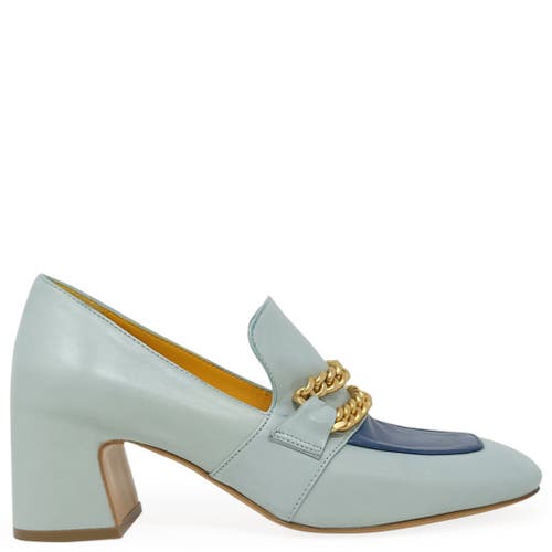 Madison Maison Mid Heel Loafer With Chain In Multi