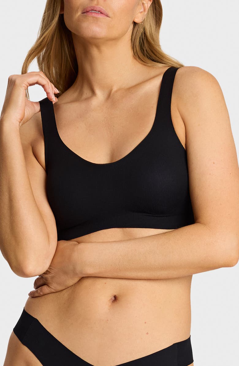 Commando Soft Support Rib Bralette, Main, color, Black