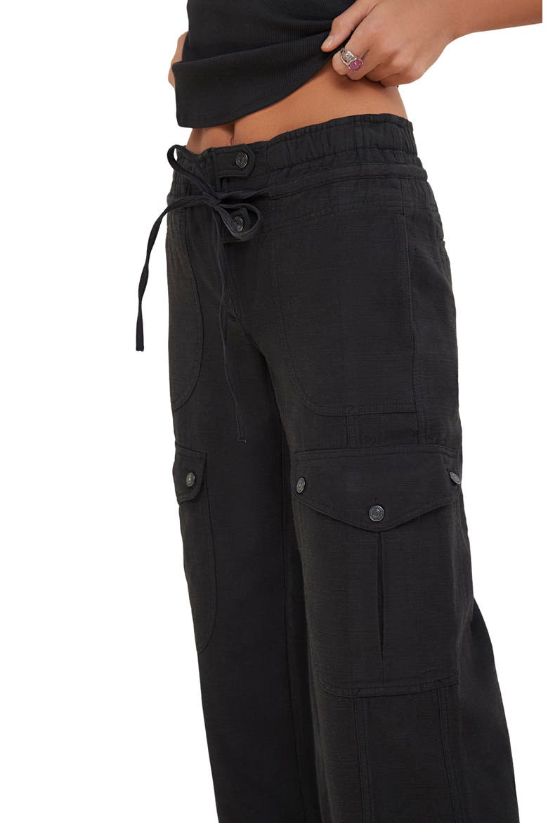 Park Ave Cotton Cargo Pants, Alternate, color, BLACK