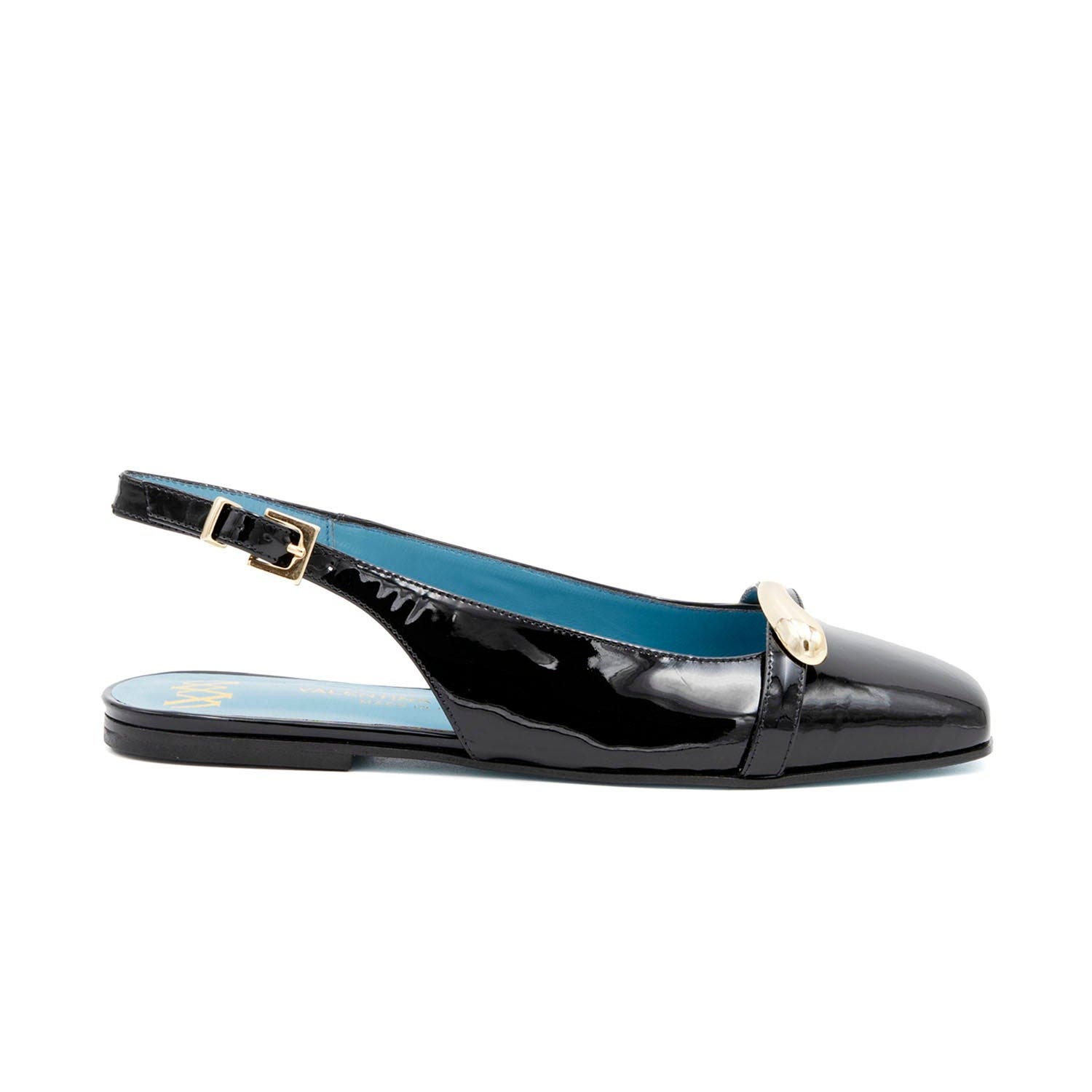Valentina Rangoni Brina Slingback Flat, Alternate, color, Black Patent