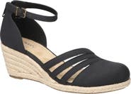 EASY STREET Daytona Ankle Strap Espadrille Platform Wedge