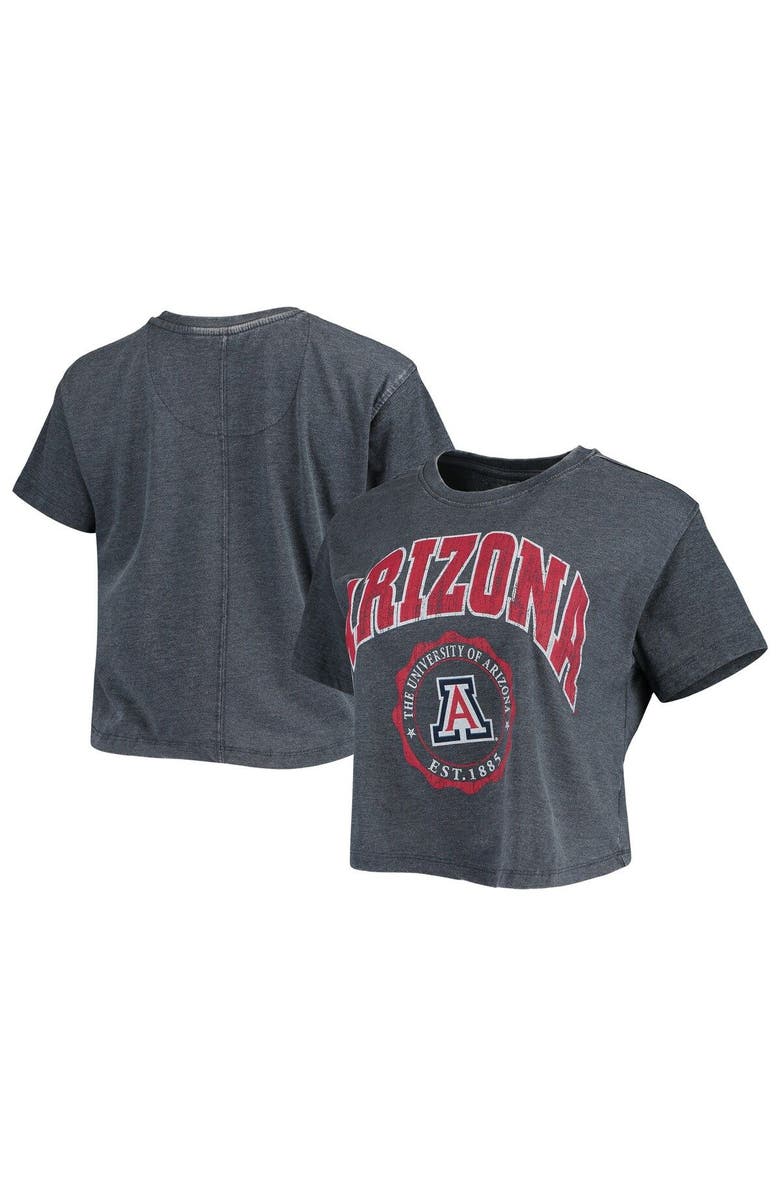 PRESSBOX Women's Pressbox Navy Arizona Wildcats Edith Vintage Burnout Crop T-Shirt, Main, color, Navy