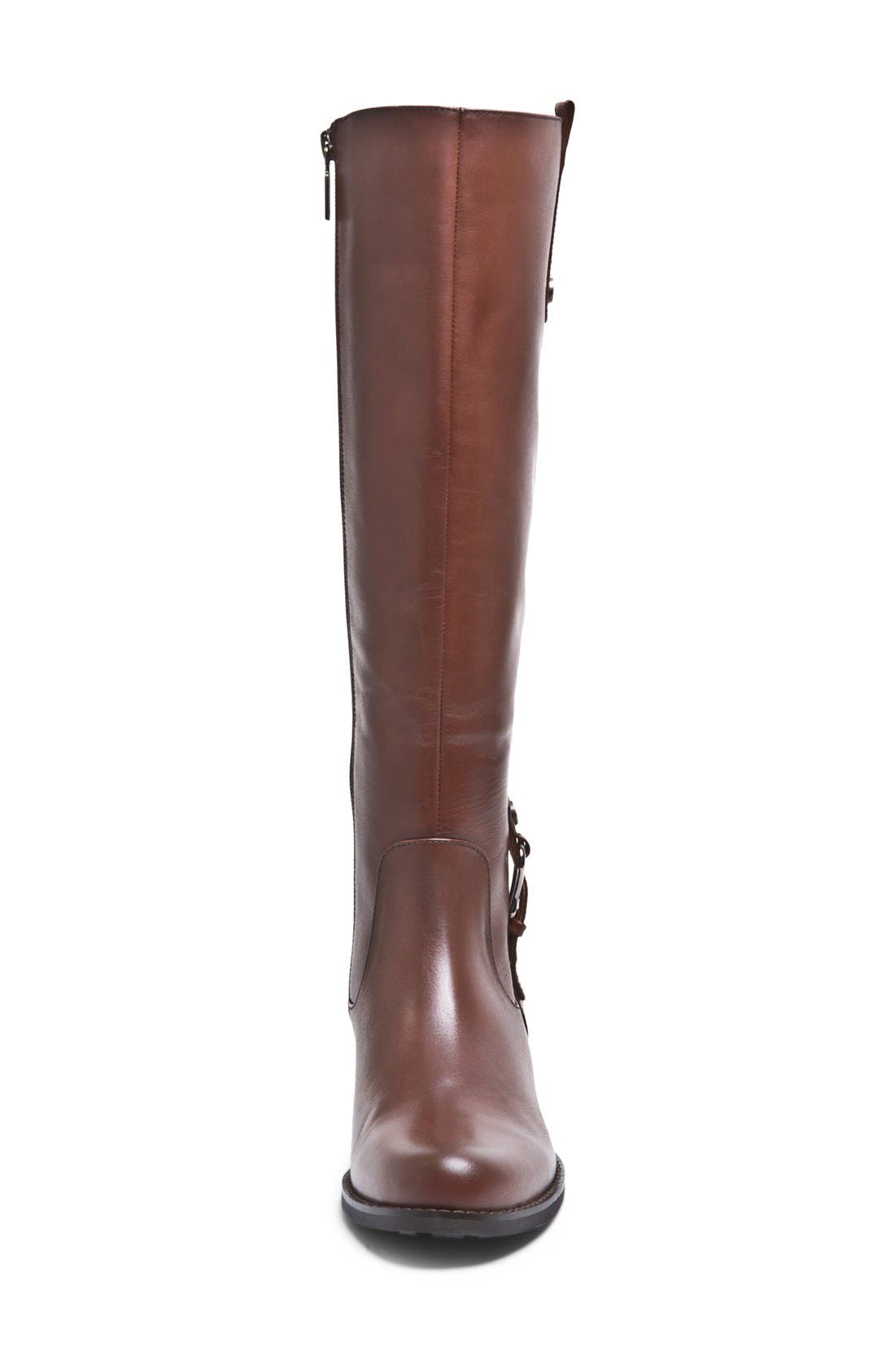 'Venise' Waterproof Leather Riding Boot, Alternate, color, BROWN LEATHER