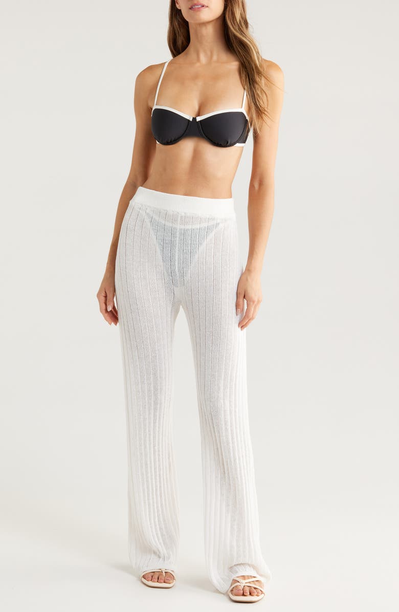Solid & Striped The Faye Rib Cover-Up Pants, Main, color, Brule