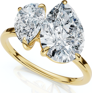 Bliss Diamond 3Ct Toi Et Moi Pear Shape Diamond Ring 14k Gold Lab Grown