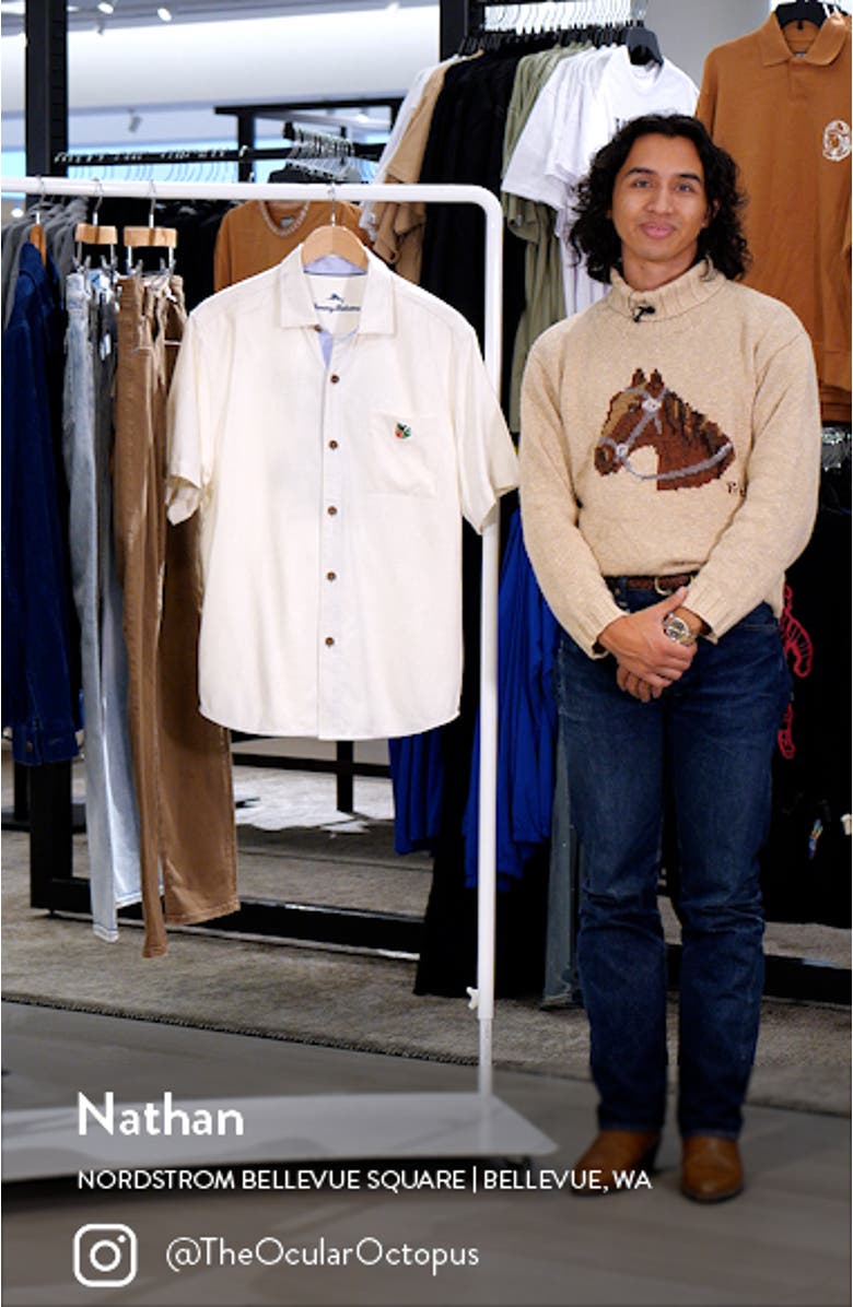 Let's Mix & Mingle Short Sleeve Silk Jacquard Button-Up Shirt, sales video thumbnail