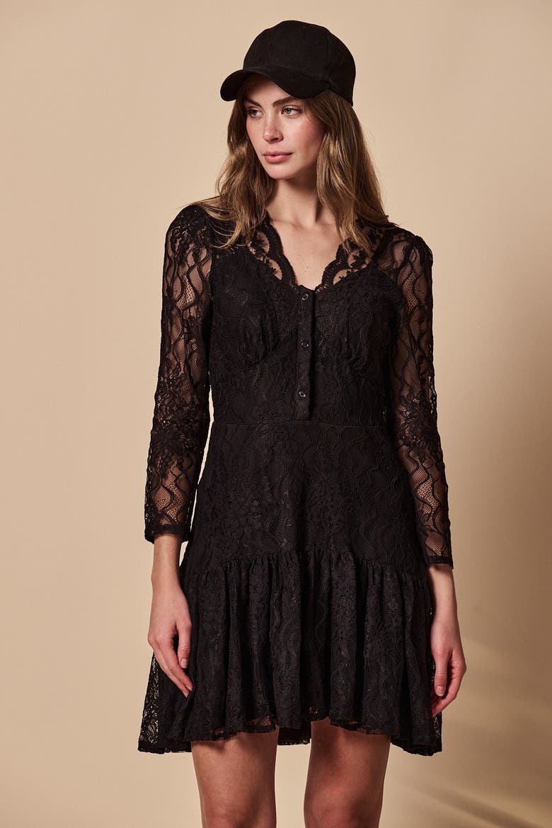 The Lace Dress, Alternate, color, Black