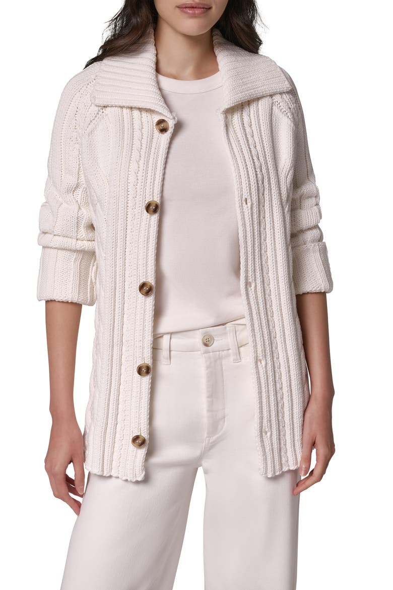 Cable Knit Cardigan, Alternate, color, CREAM