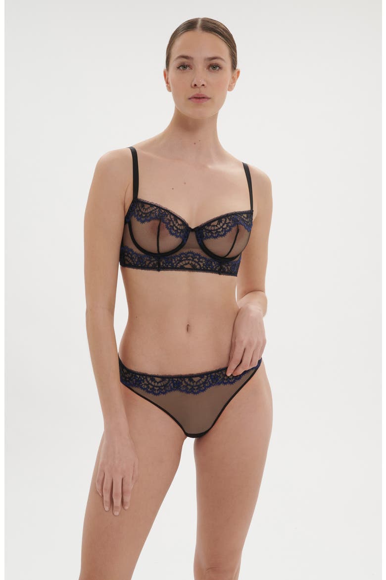 Celeste Underwire Demi Bra, Alternate, color, BLACK