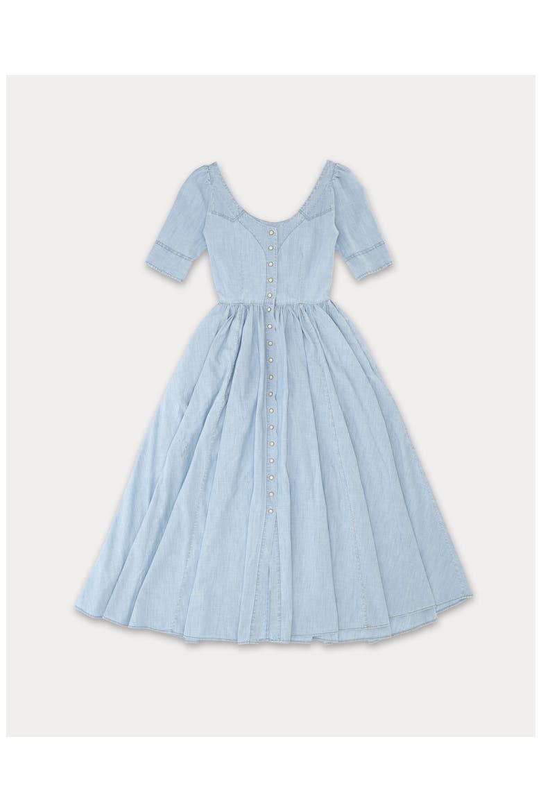 Chambray Dress, Main, color, Bleach Wash