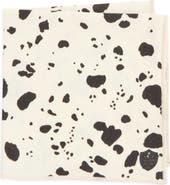CLIFTON WILSON Cow Print Linen Pocket Square