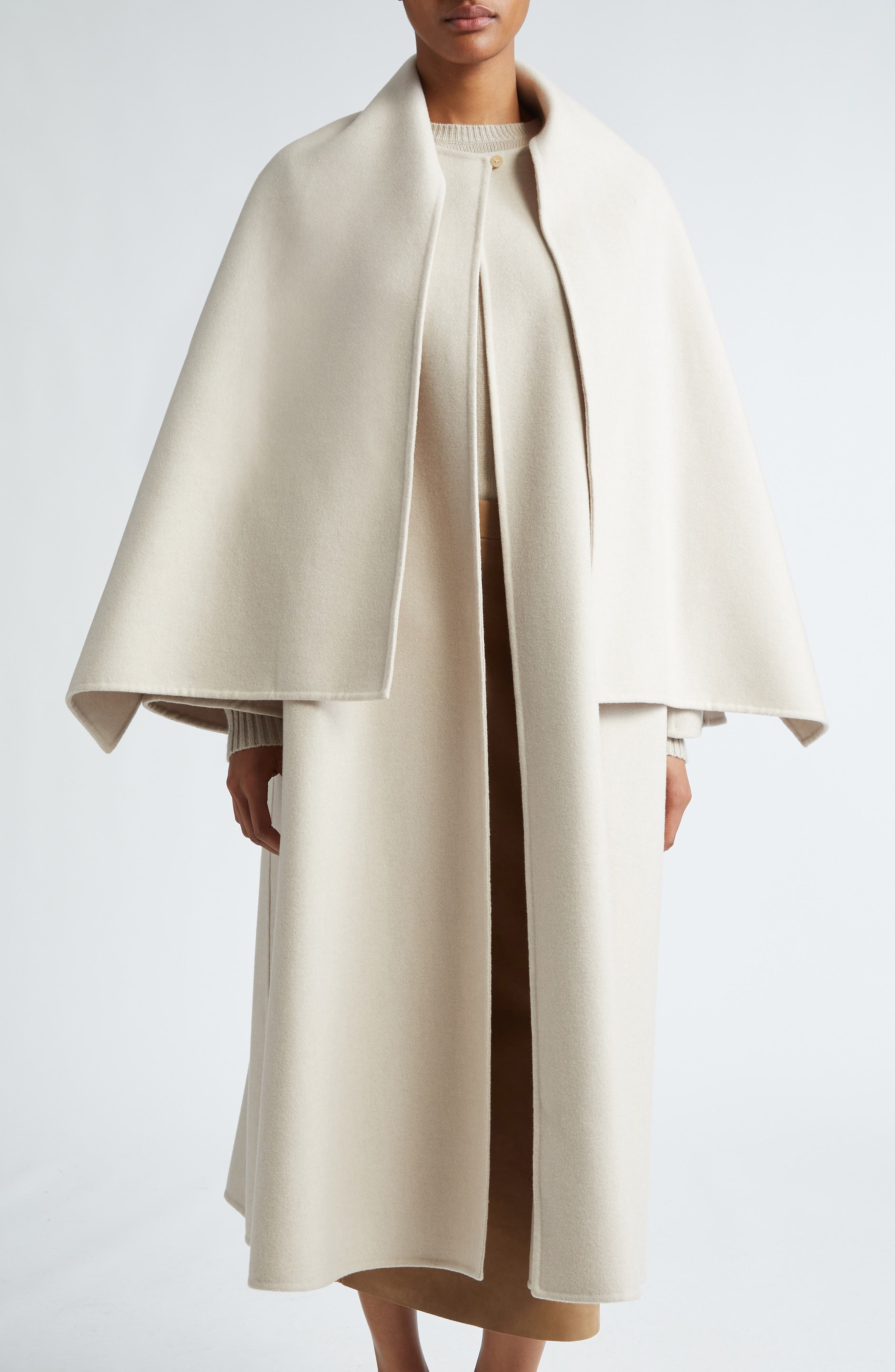 Pepaia Alpaca Blend Long Coat with Removable Cape (Women) | Nordstrom