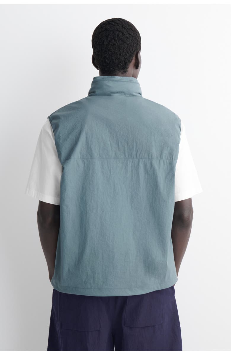 COS Technical Water-Resistant Nylon Vest, Alternate, color, Steel Blue