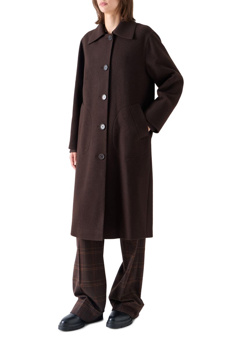 Wool Blend Coat, Alternate, color, ESPRESSO