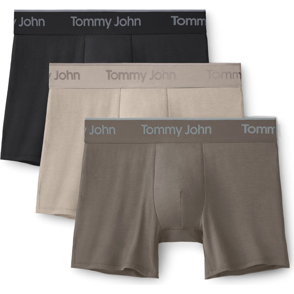 Tommy John Assorted 3-pack Second Skin 4-inch Stretch Modal Boxer Briefs In Brown