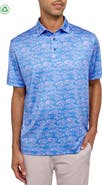 CONSTRUCT Regular Fit Regular Fit Fish Print Recycled Performance Golf Polo