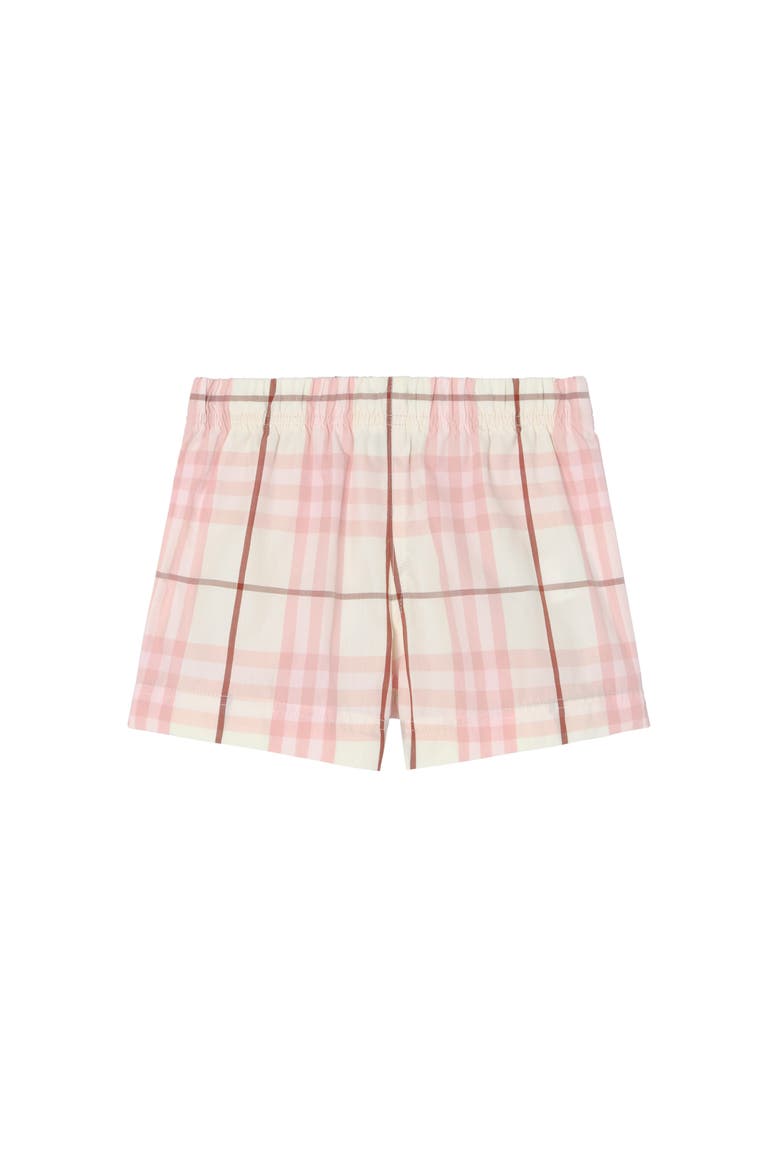 Girls' Check Cotton Shorts, Main, color, Flora pink