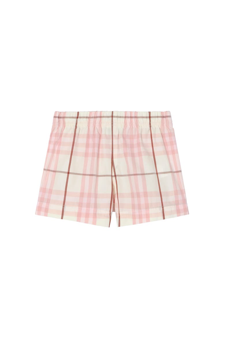Burberry Check Cotton Shorts, Main, color, Flora Pink