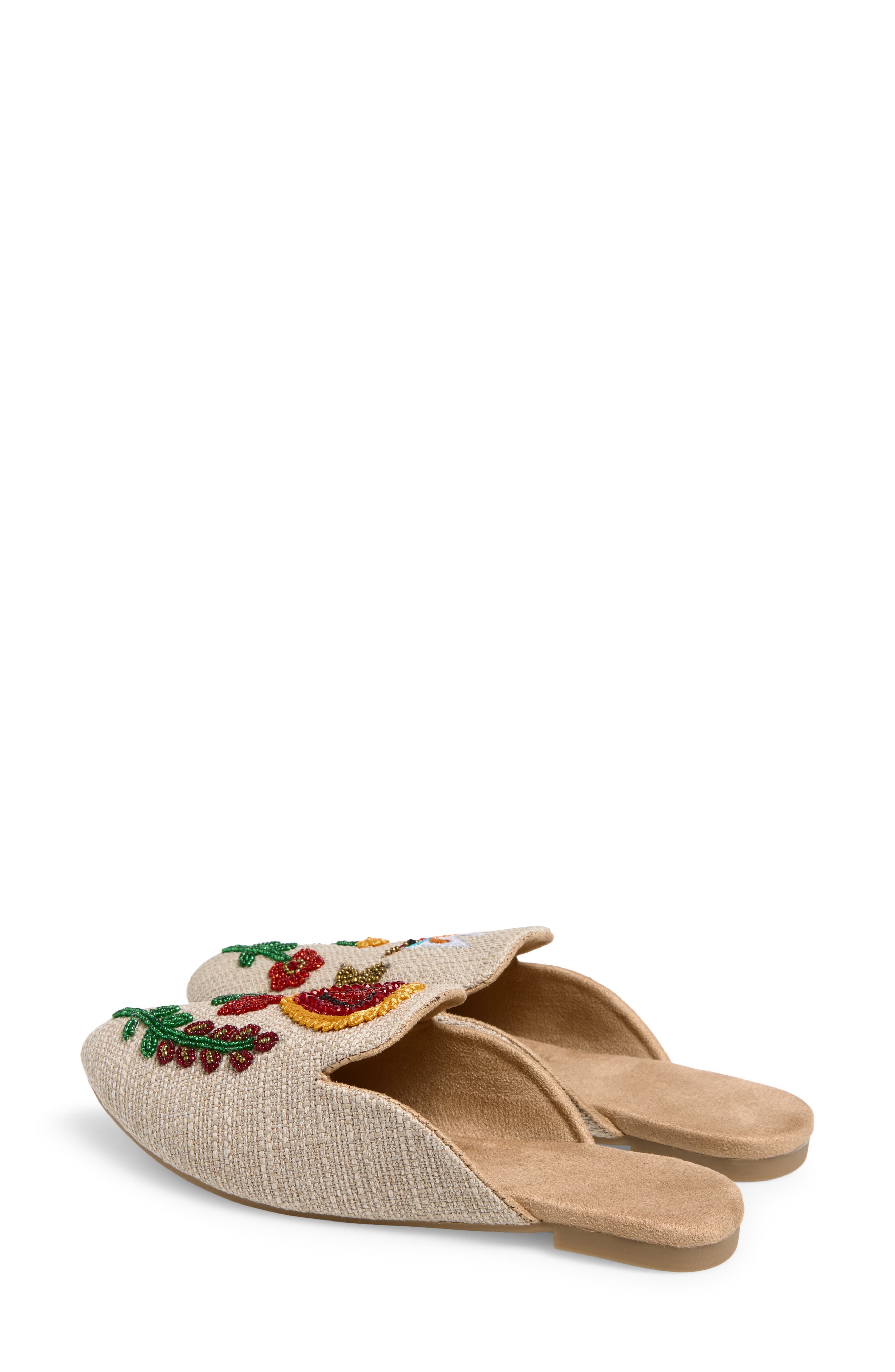 FUCHSIA Jardin Jute Embellished Mule, Alternate, color, Beige