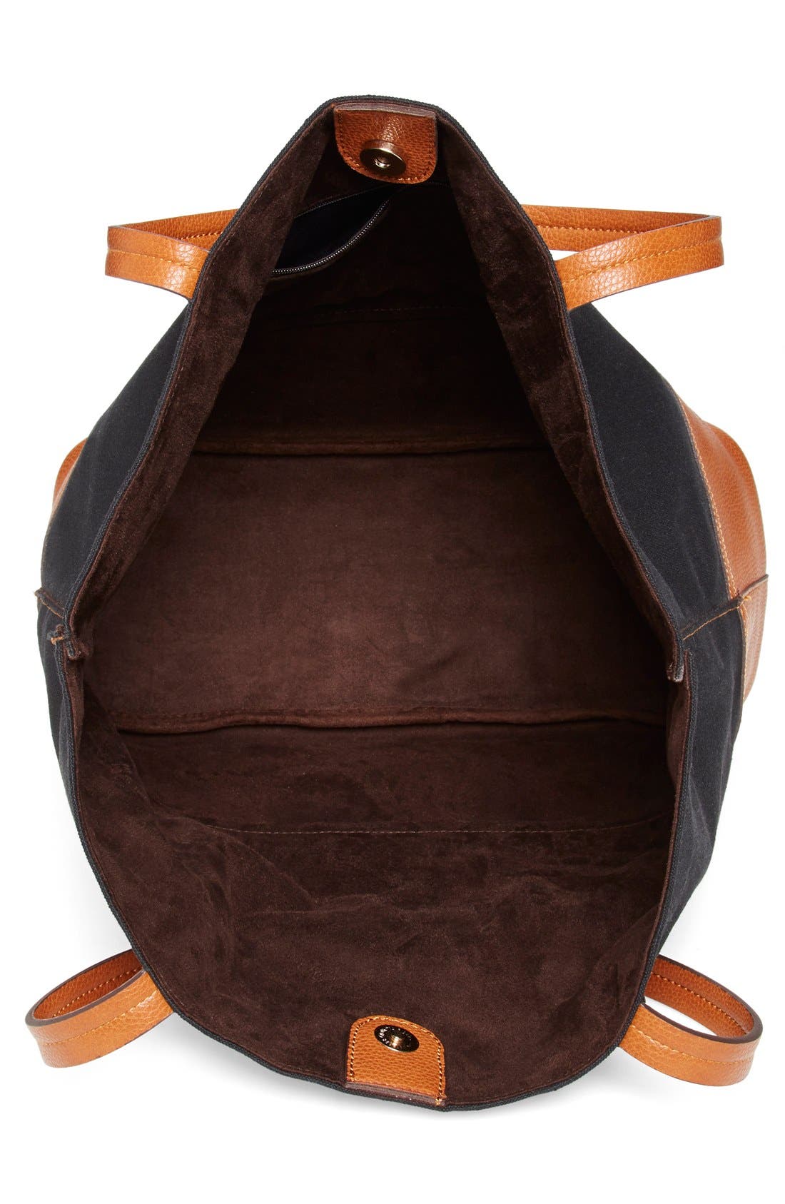 Canvas Tote, Alternate, color, BLACK/ COGNAC