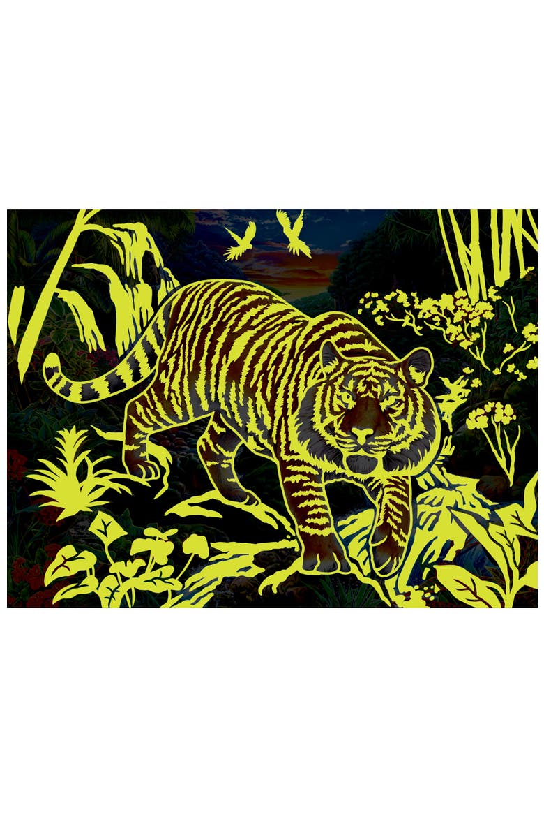 Stalking Tiger 300 Piece Glow Puzzle, Alternate, color, Multicolor