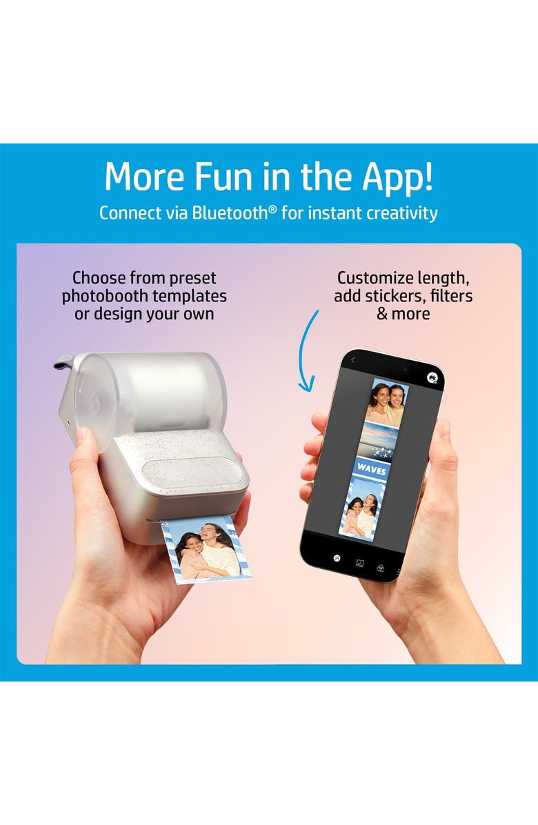 HP Sprocket Portable Photo Printer, Bluetooth Wireless Instant 2x3 Prints for iOS & Android, Alternate, color, Grey