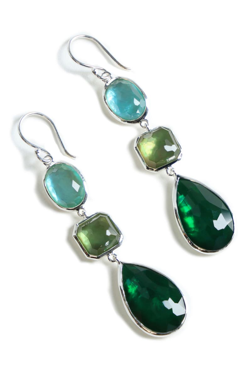 Ippolita Wonderland 3-Stop Drop Earrings, Main, color, Smeraldo