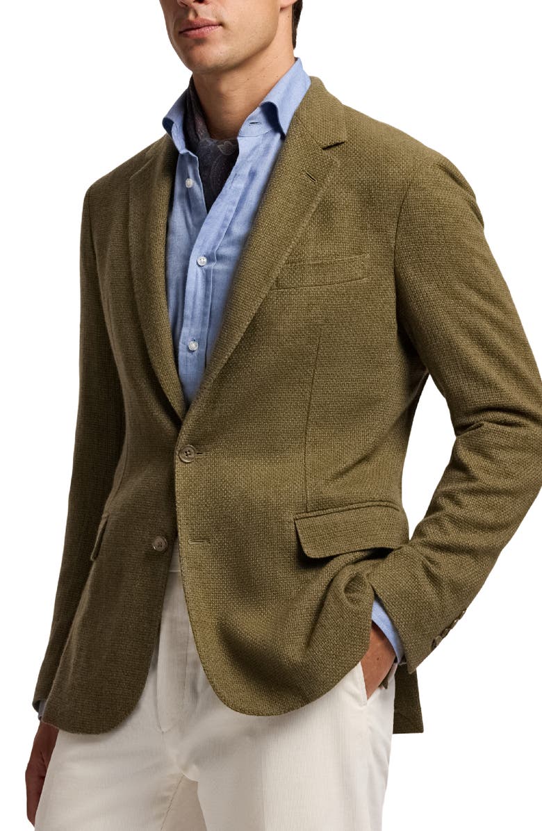 Ralph Lauren Purple Label Open Weave Cashmere Sport Coat, Alternate, color, Fern Green