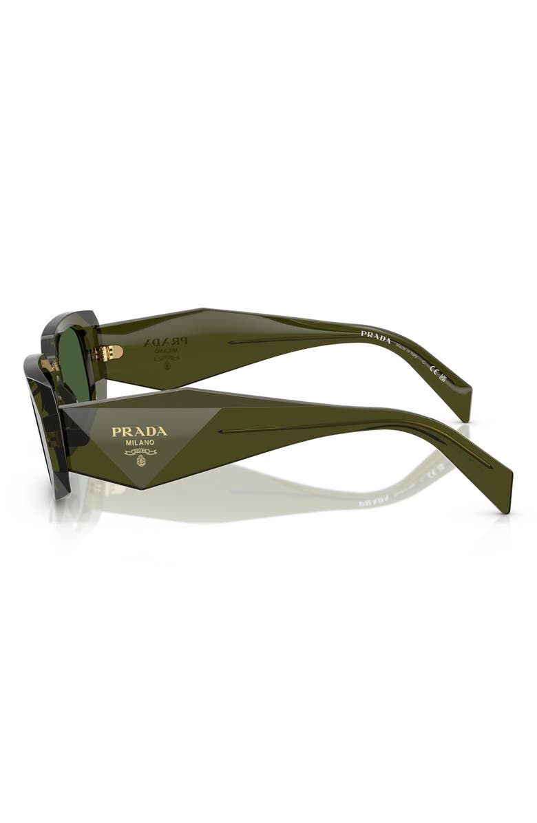 Prada 51mm Rectangular Sunglasses, Alternate, color, Dark Green